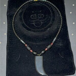 Men’s Black and Red Hematite Beaded Necklace